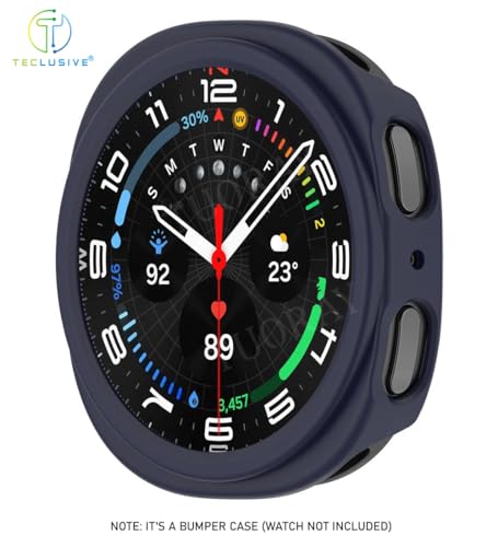 Image of T Teclusive Protective Slim Bumper Case Compatible for Galaxy Watch 8 40mm | Curved Hard Shell Bumper Side Edge Protection Cover for Watch 8 4.0 cm (Blue, 40mm)