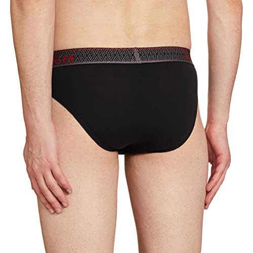 Van Heusen Men's Pima Cotton Hip Brief (8907522405127_20001_Small_20001_Pure Black_Small)