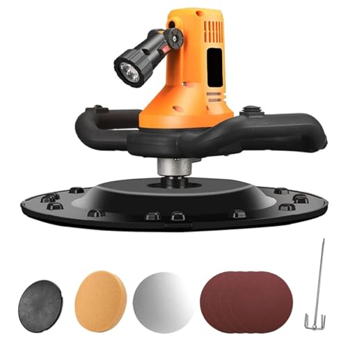 Concrete Trowel,High-Efficiency Cement Wall Surface Smoothing Machine 2880W Handheld Wiper Masons Plastering Bucket Trowel Tools with Mixing Rod and 6 Adjustable Speed Plaster Mort