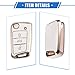 VekAuto Remote Key Fob Case Cover Compatible for Volkswagen Golf 7 Polo 2G 6R 6C, Durable TPU White 3 Buttons Remote Key Protector