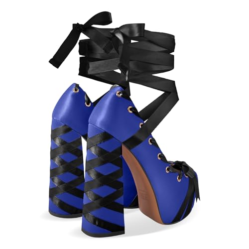 Image of Platform Heels Chunky Bow Ribbon Pumps