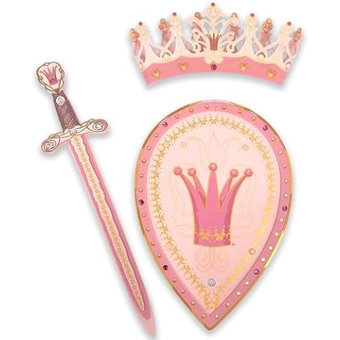 Liontouch Queen Rosa Toy Sword, Shield & Crown for Girls | Medieval Play Set in Foam for Children’s Pretend Play in Pink | Safe Weapons & Battle Armor for Dress Up & Royal Costumes Cover