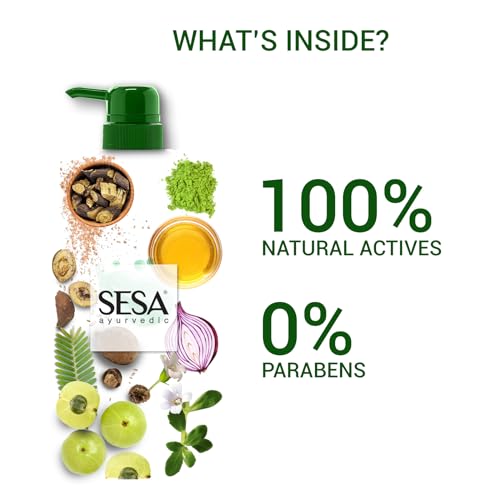SESA Ayurvedic Anti Hairfall Shampoo For Dry And Frizzy Hair Reduces Hairfall Made With 6 Ayurvedic Herbs Paraben Free Shampoo - 1 L