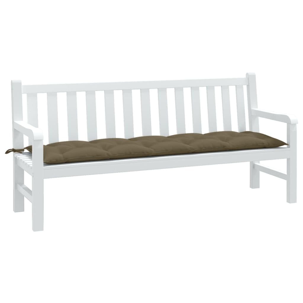 Coussin de banc de jardin taupe en tissu polyester chiné haute qualité