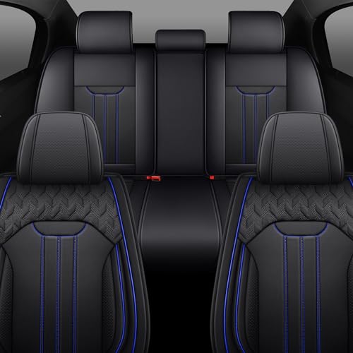 LINGVIDO Waterproof Faux Leather Seat Covers for Cars Trucks SUVs - Full Set, Universal Fit, Automotive Seat Protector, Front and Back Seat Cover