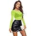 Buauty Sheer Tops for Women,Mesh Fishnet Tops Plus Size,Stylish and Sensational Mesh Blouses for Fashion-Forward Ladies Neon Green