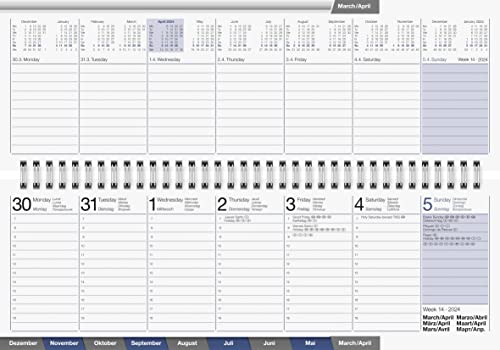 rido/idé Weekly calendar model ac-weekly calendar 2024, 2 pages = 1 week, sheet size 30.7 x 10.5 cm, black - Image 3
