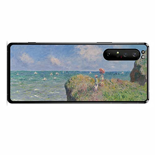 ClearView(クリアビュー) Sony Xperia 1 II用 背面 保護 フィルム 名画プリント クロード・モネ ( Claude Monet) プールヴィルの断崖の上の散歩