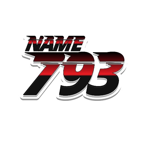 3pcs Waterproof Racing Decals - Customizable Motocross Race Numbers & Name Stickers 4/5/6 Inch for Number Plate, BMX, Dirt Bikes, ATVs, Track Day Cars, Motorcycles - Professional Removable Graphics