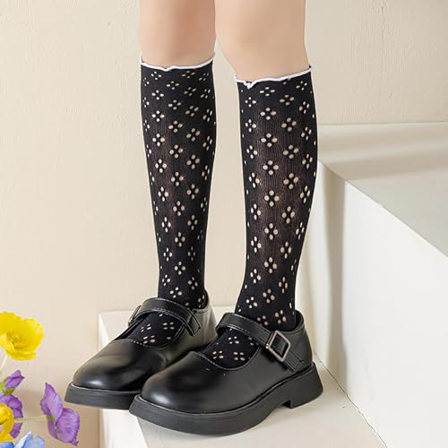 Crew Socks for Women, Girl Dancing Socks for Outdoor Antimosquito Sock for Kids Ruffle Trim Sock for Little Girls3