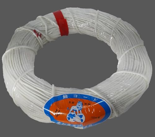 愛和産業株式会社 鮪コード (トローリングコード) 白 16打 芯入 直径1.5mm 150m巻 白 25395