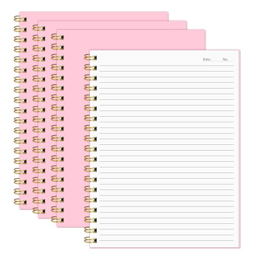 Ouzoustate Lined Spiral Notebook B5 Pink Hardcover Notebooks for Work -7.48