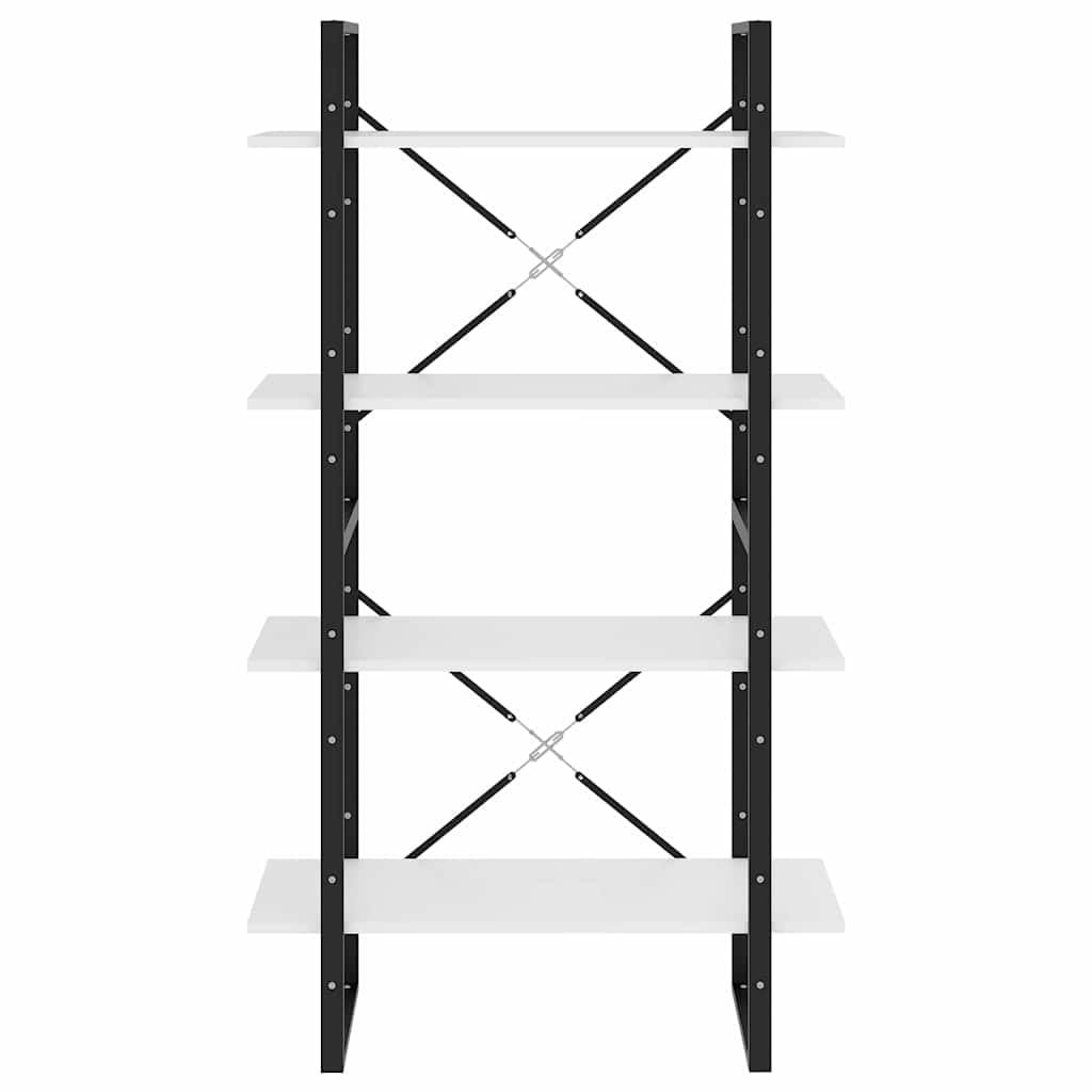 Libreria a 4 scomparti, in legno e metallo, 80 x 30 x 140 cm, con spazio, versatile come divisorio, scaffale per ufficio o soggiorno, salvaspazio e facile da pulire