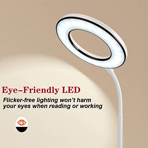 Miady Schreibtischlampe LED Dimmbare Tischlampe,3 Farb und 4 Helligkeitsstufen,Augenfreundliche Bürolampe mit Adapter… – Bild 4