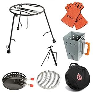 Outdoor Cooking Set – Dutch Oven Tools Set – Charcoal Holder & Cast Iron Grill Accessories – Camping Grill Set – Outdoor Cooking Essentials – Camp Kitchen Equipment – (7 Piece Set)
