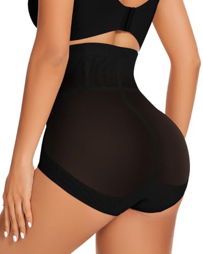 WOWENY Tummy Control Shapewear Panties for Women High Waist Seamless Panties Butt Lifter Underwear Comfy Body Shaper(2177-Black, Medium) - Thumbnail 2