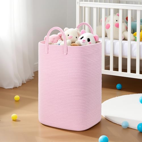 Image of Artfeel Laundry Basket,Woven Cotton Rope Laundry Hamper,60L Versatile Storage for Dirty Clothes,Baby Toys,and Blankets in Bathroom, Nursery,and Living Room
