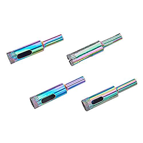 Utoolmart ガラスドリル ホールソー ドリルセット ドリルビットセット ガラス タイル用 ドリルビット ホールソーセット コアビット ガラス 穴あけ 混合 ガラス 研削 加工 穴あけ 硝子 大理石 陶器 レンガ タイル カッター カラフル 12mm 4pcs
