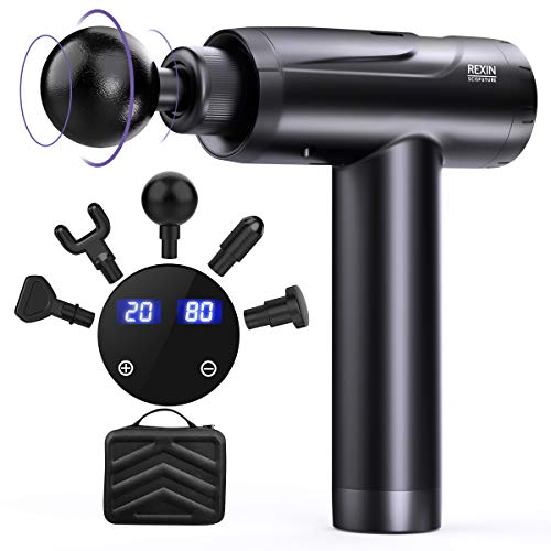 Massage Gun Deep Tissue,Massage Gun for Athletes, Muscle Massage Gun with 5 Massage Heads and Heads 20 Speed High Intensity Vibration Rechargeable for Workout Pain Relief with Portable Suitcase