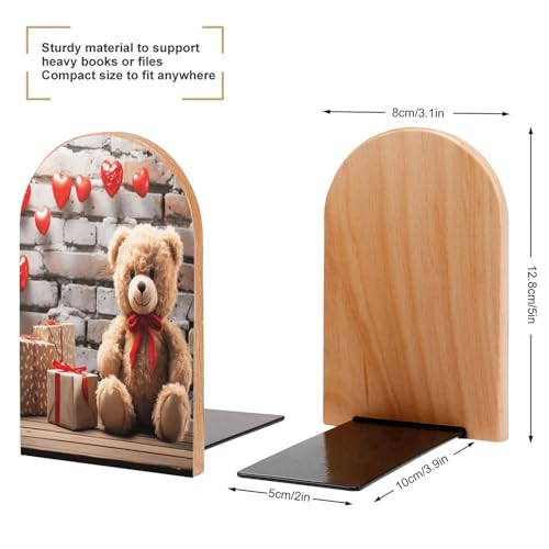 Sujetalibros de madera antideslizante soporte universal económico 1 par 3