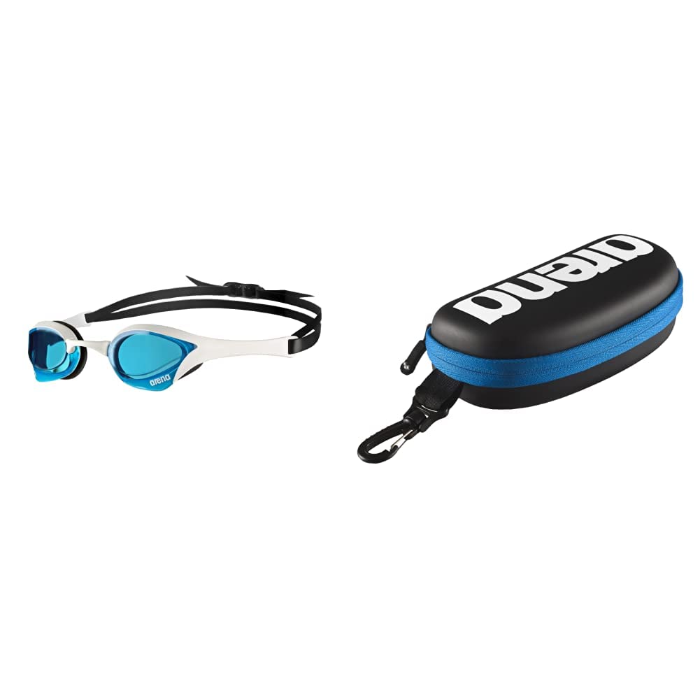 ARENA Cobra Ultra Swipe Gafas de natación, Unisex-Adult, Blue-White-Black, Talla única 000001E048-507 Estuche para Gafas de natación, Unisex Adulto, Negro/Blanco, Universal