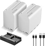 VILTROX NP-F970 Battery 2-Pack and Wall Charger for Sony NP F530 F550 F970 F960 F770 F750 F330 TR516 TR716 TR818 TR910 TR917 Camera, Godox Neewer LED Video Light and More (USB Type-C Input Port)