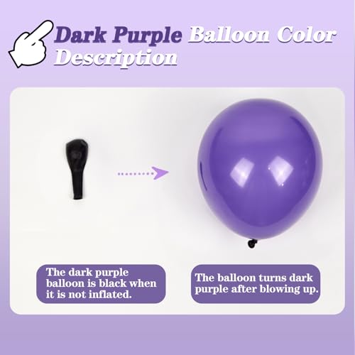 Image of 147pcs Purple Balloon Garland Arch Kit, Different Sizes with Dark Purple Light Purple Metallic Silver Confetti Lavender Latex Balloons for Baby Shower Wedding Birthday Party Decorations