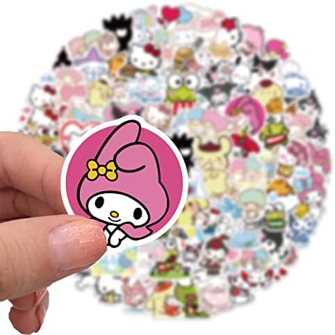 ROFOLO 100PCS Kawaii Stickers, Cute Japanese Anime Cartoon Stickers, PVC Waterproof Vinyl Stickers for Smooth Surfaces, Kids Teens Girls Adults Phone Water Bottle Decals