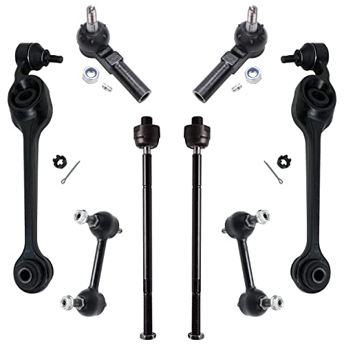 Image of Detroit Axle - 8pc Front End Control Arms Kit for Saturn SC SC1 SC2 SL SL1 SL2 SW1 SW2, Lower Control Arms with Ball Joint Sway Bars Tie Rods Replacement