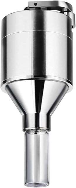 iSnuff Powder Grinder Spice Hand Mill Funnel with Glass Vial | Spices Herbs Pills Grinder Ultra-fine Grinding Metal Crusher