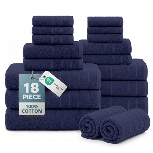 Casa Platino Luxury Cotton Bath Towel Set - 18 PCs