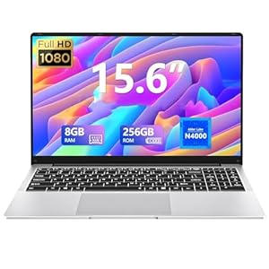 Laptops de 15.6 pulgadas, laptop para juegos con 8 GB de RAM 256 GB SSD, laptop gamer, portátiles tradicionales N4000, computadoras Netbook Full HD 1920 x 1080 pantalla WiFi5 Mini-HDMI apertura de