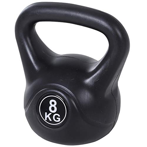 HOMCOM Kettlebell hantle kulowe, 8 kg, wypełnione piaskiem, dla początkujących, do treningu siłowego