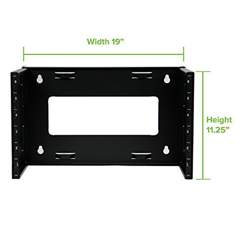 Image of NavePoint 6U Patch Panel Bracket Wall Mount Patch Panel Rack for 19 inch Networking Equipment - Expandable Mounting Depth 9.5 inch to 15.5 inch 4U IT Rack 40lbs Weight Capacity Pre-Assembled