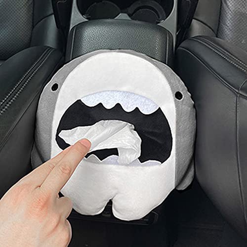 5 Pcs Titular de tecido de carro de tubarão dos desenhos animados, Suporte de tecido para viseira de