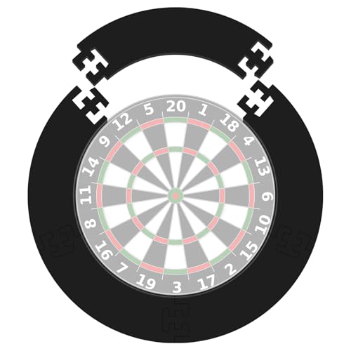 Dartscheibe Schutzring Innerer Kreis 45.5cm Außenring 72cm 5 Stücke Eva Dartscheibe Umrandung Dartboard Protective Dartring Wandschutz Dartscheibe (Schwarz 45.5cm)
