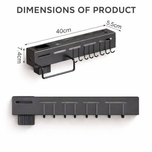 Image of Wall Mounted Kitchen Rack, Knife Holder,Towel Hanger, Cutlery Holder Storage Rack