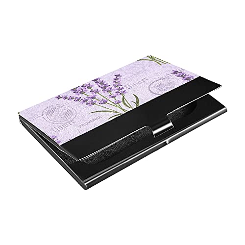 xigua Lavender Metal Business Card Holder, Pocket Business Card Holder, Slim Business Card Wallet, Business Card Holder, Business Card Holder, 3.7 x 2.3 x 0.4 Inches