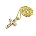 Fashion 21 Micro Cross Pendant 24 inches Various Chain Necklace in Gold Tone (Gold - 2mm 24inches Rope Chain)