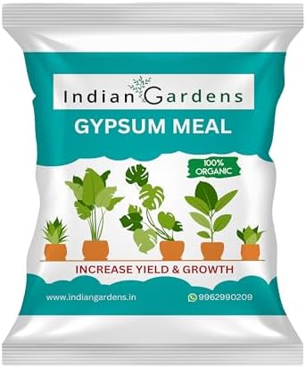 Indian Gardens - Gypsum fertilizer for plants (1 Kg) | Gypsum Soil Amendment | Soil Conditioner | Gypsum Powder | Natural Gypsum | Plant Food