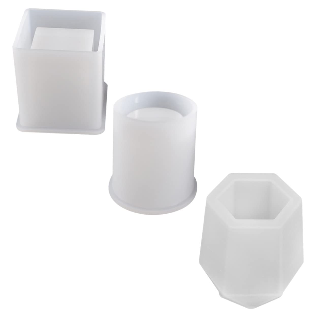 DOITOOL 2 Series Molde De Silicona Para Soporte De Lápices Estilo Taza Moldes Para Manualidades Diy Para Almacenamiento Y Creatividad 3 Piezas*2