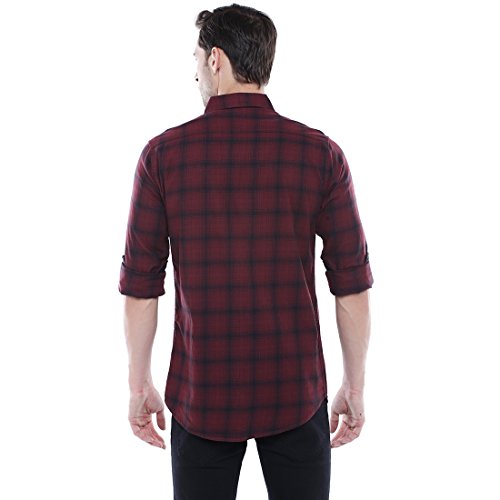 Image of Dennis Lingo Men Cotton Checkered Slim Fit Casual Shirt