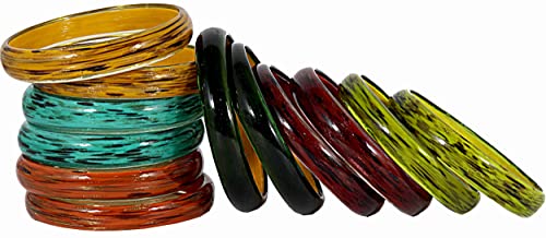 Image of NMII Beautiful Matte Finish Transparent Multicolor Glass Kada for Women & Girls on Different Occasions