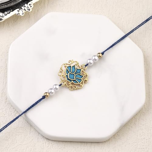 Image of Salty Rakhi for Brother & Bhaiya Bhabhi | Wrist Band Gift Pack for Sister, Bro, Bhaiya and Bhabhi | Bracelet for Men, Women | Fancy Jewellery Combo Gifts | Gift for Rakshabandhan | Traditional Rakhi Gift