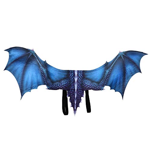 Alodidae Dragon Costume Wings Demon Eagle Animal Wings Halloween Mardi Gras Cosplay Accessory for Adult (Blue)