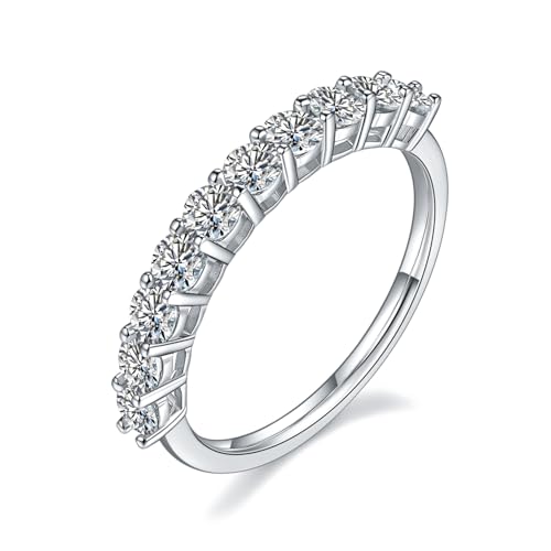 Moissanite Engagement Rings for Women, 2.1CT Moissanite Wedding Band for Her D Color VVS1 Clarity, 925 Sterling Silver 18K White Gold Plated Anniversary Ring, Promise Diamond Ring for Women