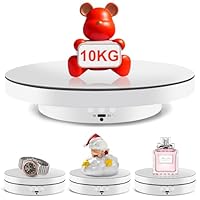 YGVQN Elektrischer Drehteller 360°, 2in1 Motorisierter Drehständer Display-Tisch zur Präsentation von Schmuck, Uhren, digitalen Produkten, Perfekt für Videos & Social Media Content, Weiß