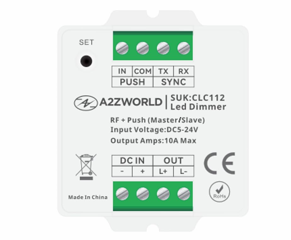 4 Pezzi Dimmer LED Push + RF 2.4GHz, 5V 12V 24V 10A, Master Slave, Pulsante NO, Memoria e Sincronizzabile, Compatto 45X45X15mm, Incasso Per Scatola 503, Per Striscia Led Monocolore