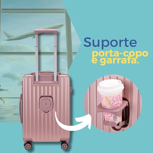 GMTA Mala de Viagem de Bordo 10Kg Rígida Padrão ANAC com 4 Rodas duplas 360° Cadeado Anti Furto Leve
