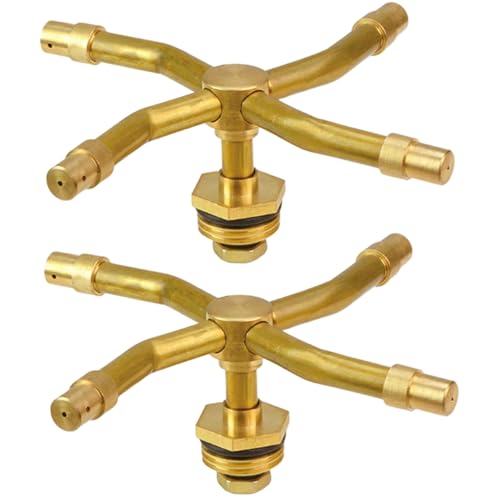 Lawnrden Irrigatore ad Acqua da 2 Pezzi, Irrigatore ad Acqua con Rotazione Automatica a 360° per Prato, Spruzzatore Rotante con Ampia Copertura per Prati da Giardino |